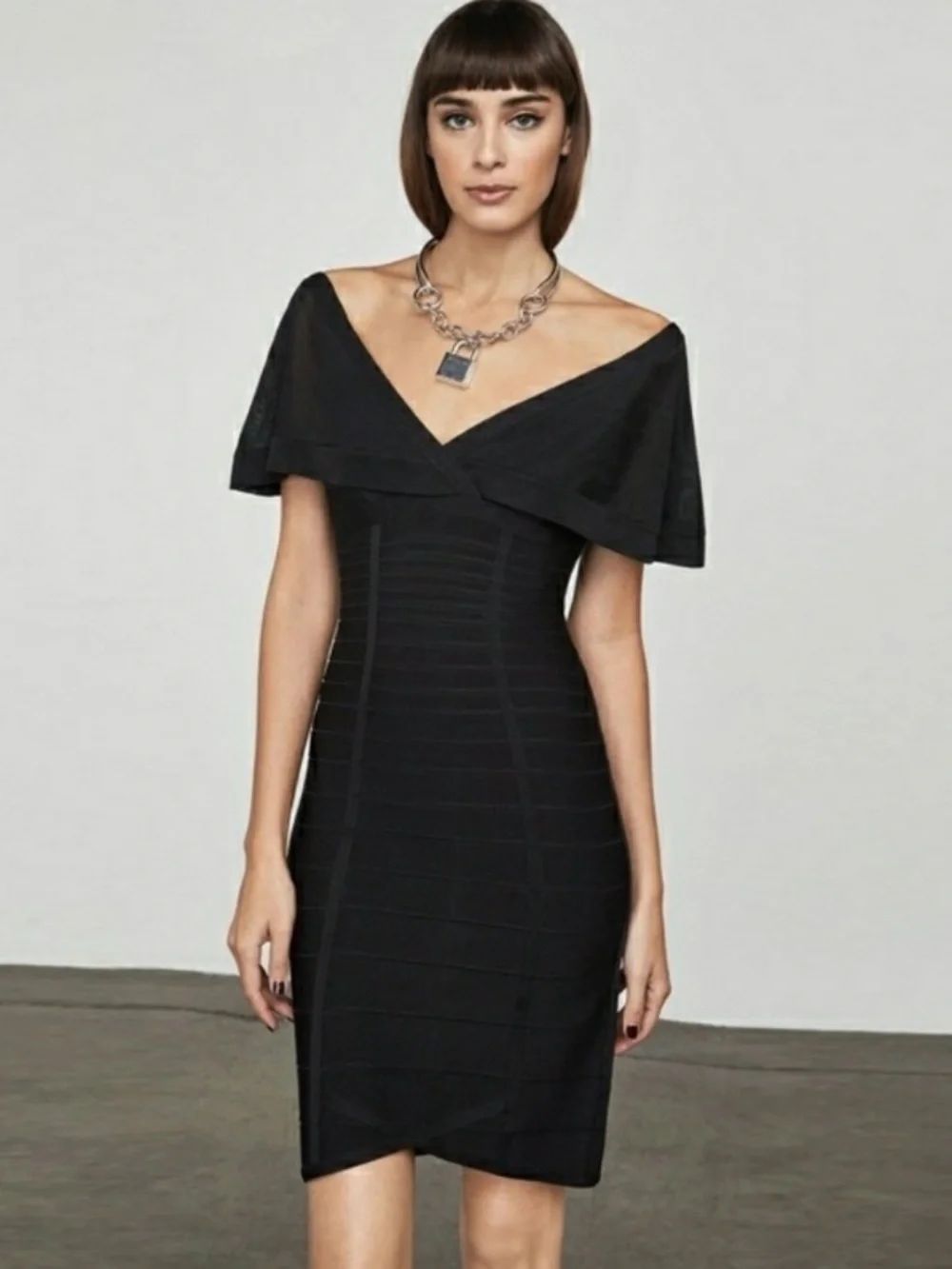 herve leger cocktail dress Icon Scoop Neck Midi Dress